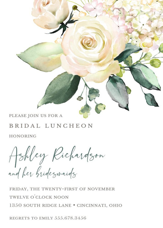 Alabaster Bouquet Invitation