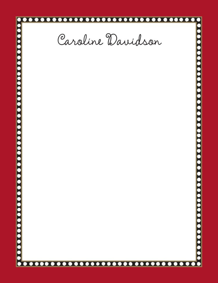 Beaded Border Red Notepad