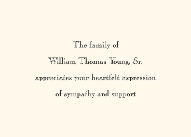 Ivory Folded Sympathy Note