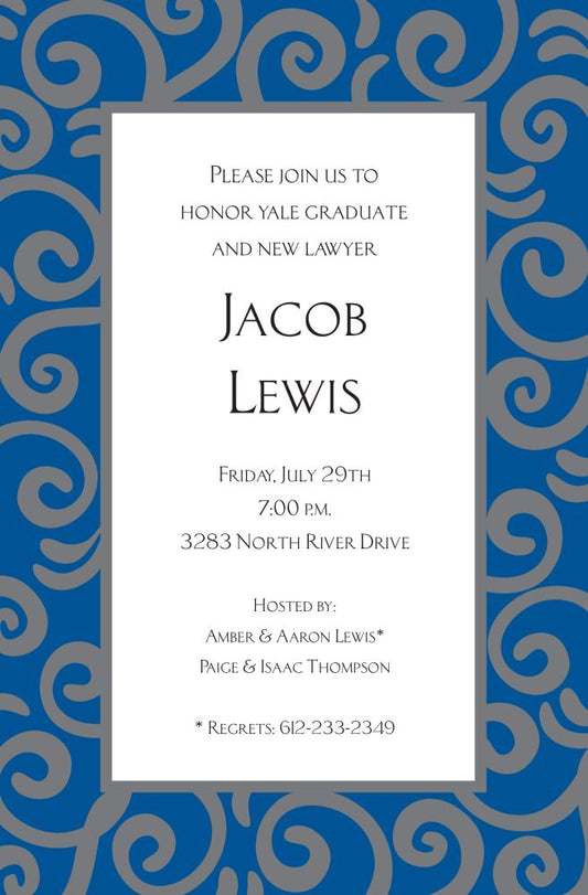 Stir Blue Invitation