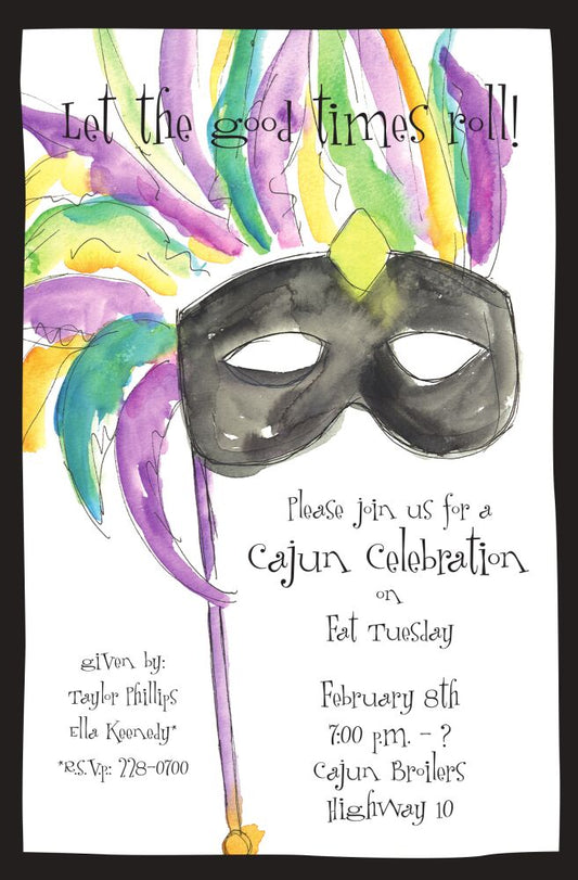 Mardi Gras Mask Invitation