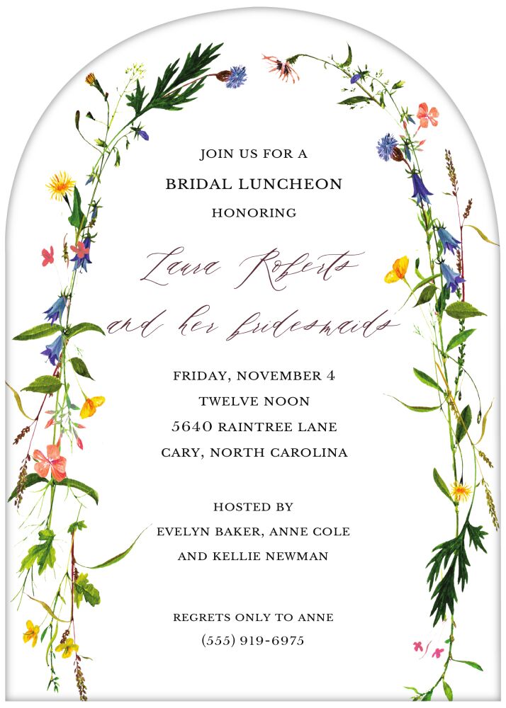 Wildflower Arch Shape Invitation