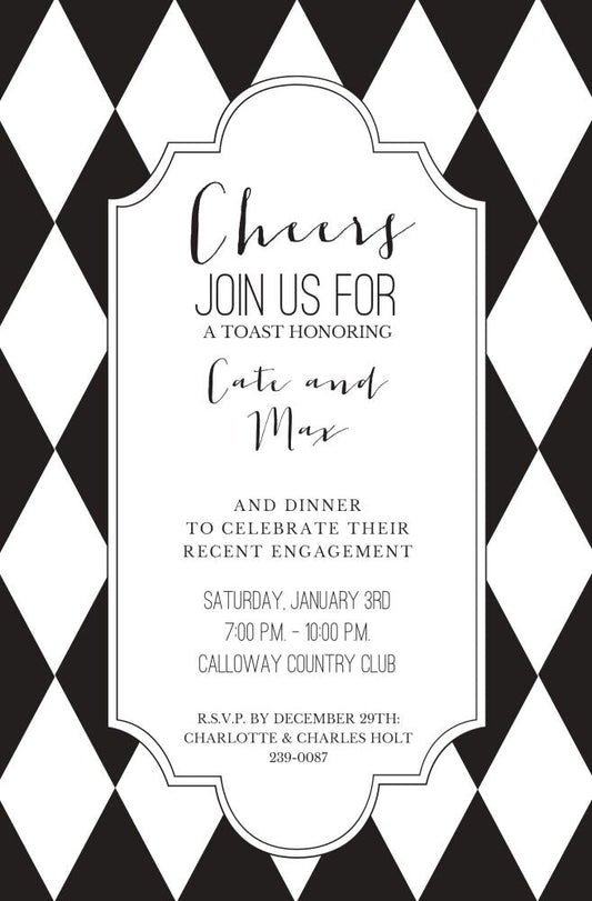 Graphic Harlequin Invitation