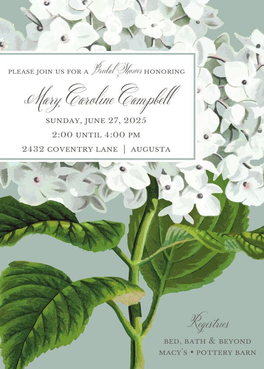 Hydrangea Sage Invitation