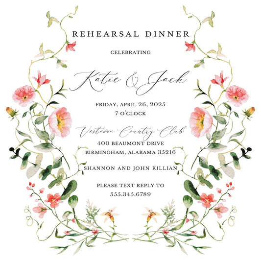 Paradise Garden Embrace Square Invitation