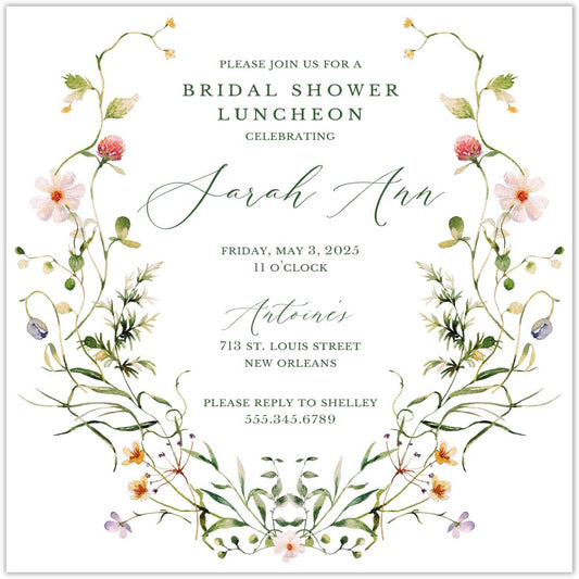 Paradise Garden Romance Square Invitation