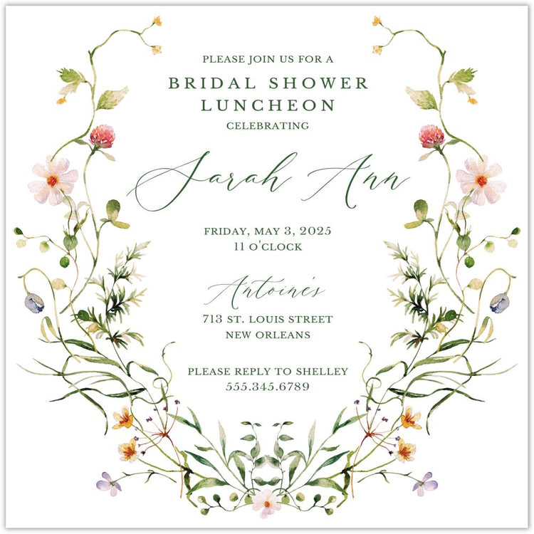 Paradise Garden Romance Square Invitation