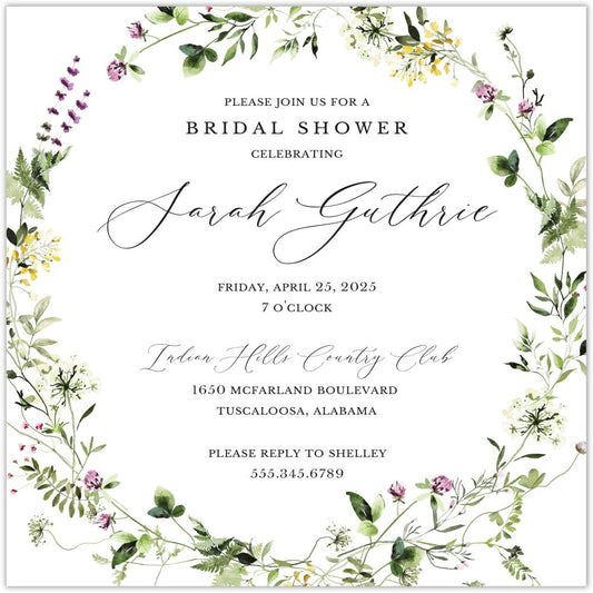 Wildflowers Square Invitation