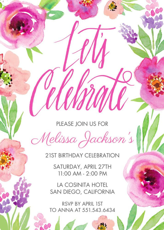 Let's Celebrate Invitation