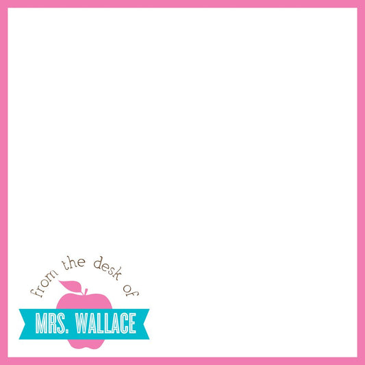 Pink Bordered Apple Banner Notepad