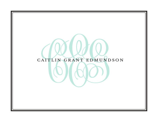 Tailored Monogram Black Folded Note